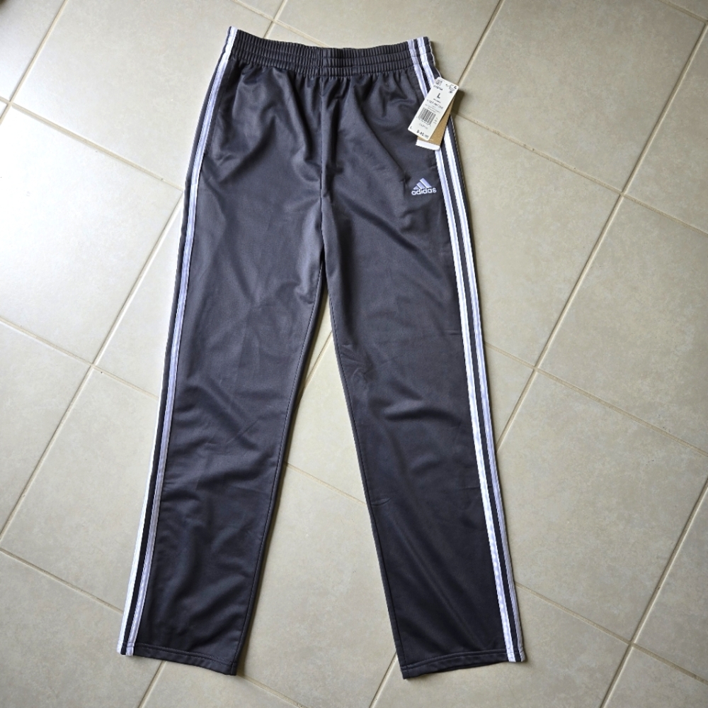 Adidas primegreen track pants fleece gray straight leg size M